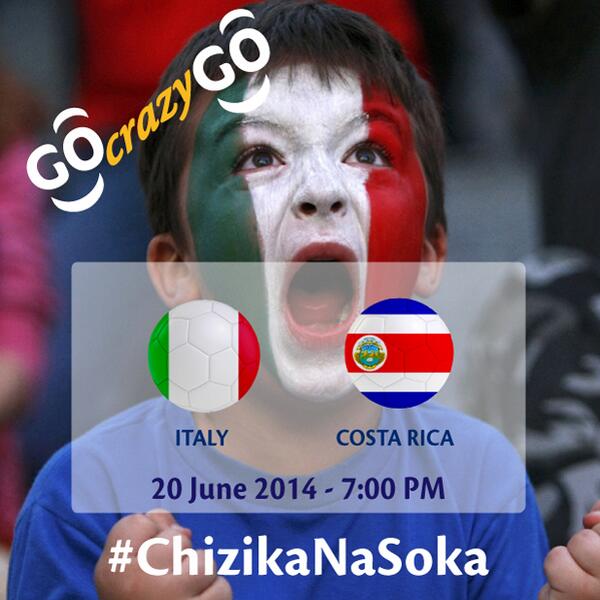 YasTanzania_'s tweet photo. Kati ya Italy na Costa Rica nani atashinda #ChizikaNaSoka #GoCrazyGo #jishindie https://t.co/tPOeQBdufE β¦ http://t.co/bK774yiNuN