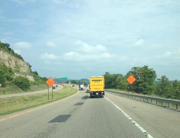 klmay57's tweet photo. Water back on the road. Seven hours to go. http://t.co/yM8TOYWL4E