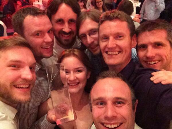 kotikan's tweet photo. A very proud selfie! Winners of the @scotlandis Outstanding Performance in Business Growth #DigTech2014 http://t.co/ptdto03pdt