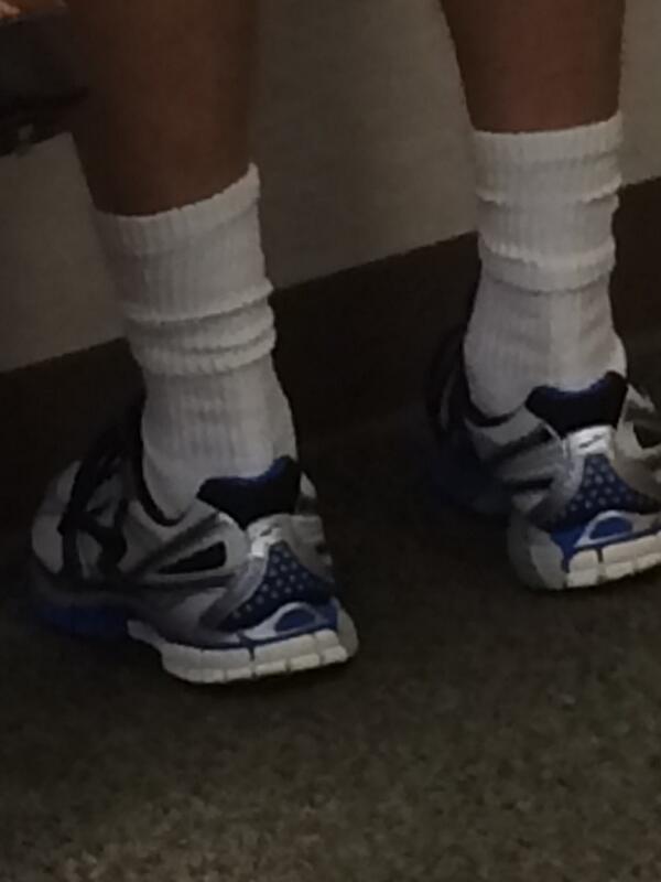 JennaUnleashed's tweet photo. @WhiteSocksGroup and so summer officially begins with the white socks.  Thankfully sneakers and not sandals. 😳 http://t.co/vq4TgVXTyB