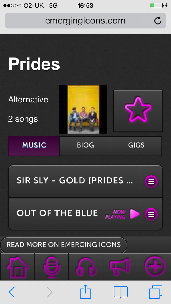 emergingicons's tweet photo. Just loving listening2 @PRIDESband on the @emergingicons mobile site on this wonderful sunny afternoon! #lovenewmusic http://t.co/X2SzVk2sfm