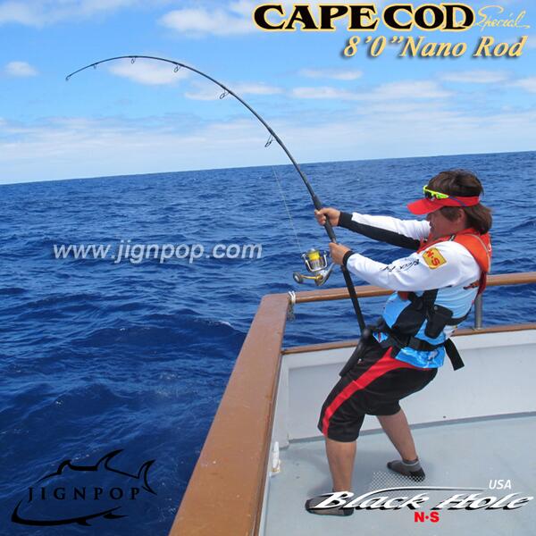 JIGNPOP's tweet photo. Black Hole Cape Cod Special 8'0"Nano Rod! Do you like the BEND? #JIGNPOP #BlackHoleUSA http://t.co/8TTmyCILa2