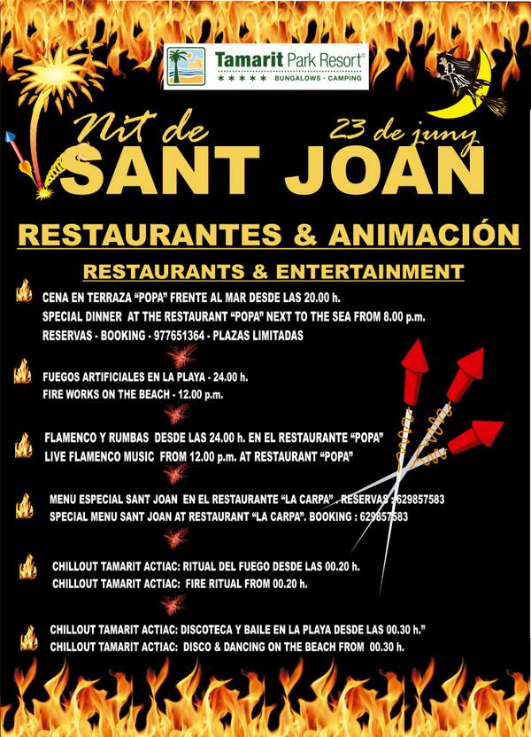 Programa per la nit de Sant Joan <a href="/TamaritParkReso/">Tamarit Park Resort</a> més info a tamarit.com
