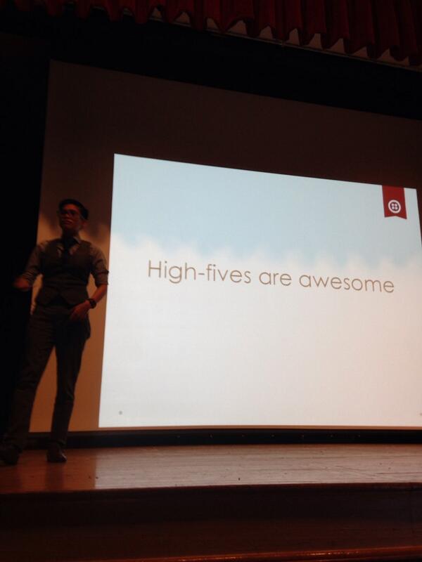 lepitts's tweet image. Hi fives are like bro juice #brogrammer #lwtsummit @Itshella_dom  @twilio