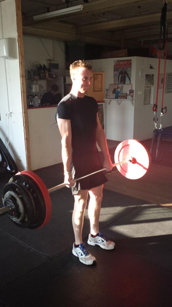 Robs strength session. Weighing in at 79.8kg just nailed a 162.5kg deadlift this week with excellent form. #strong