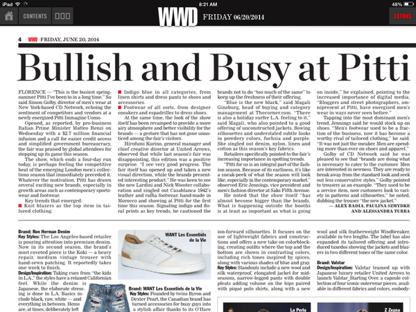 CDNetworkNY's tweet photo. CD Network featured in today's @womensweardaily http://t.co/cQaZaOlKQx