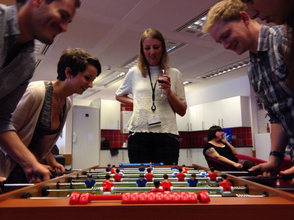 WeChangedIt's tweet image. The Agile Hackathon foosball is here! #agilehack RT @matt_walton: @mseckington look! Table football @FutureLearn!