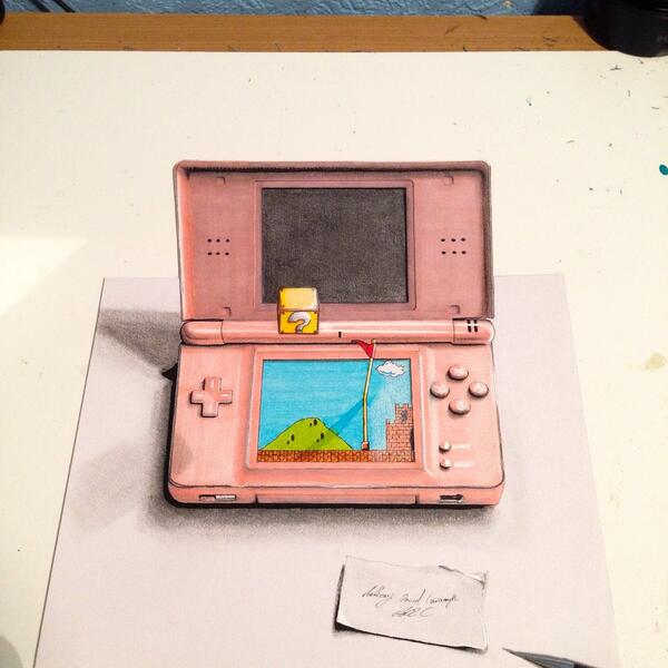 ADCARTATTACK's tweet photo. I finally took the risk and cut the paper... So happy I did :). #Nintendo @NintendoAmerica @NintendoUK #3D #drawing http://t.co/9zv6mCORGg