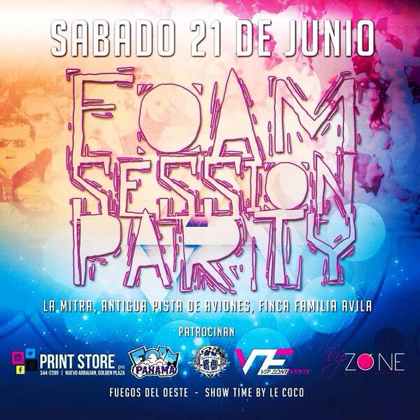 MAÑANA #LaChorrera  
FOAM SESSION PARTY
Antigua pista✈️, LaMitra
Cuarto de Espuma-Trae tu Cooler
PreVentas 69486410