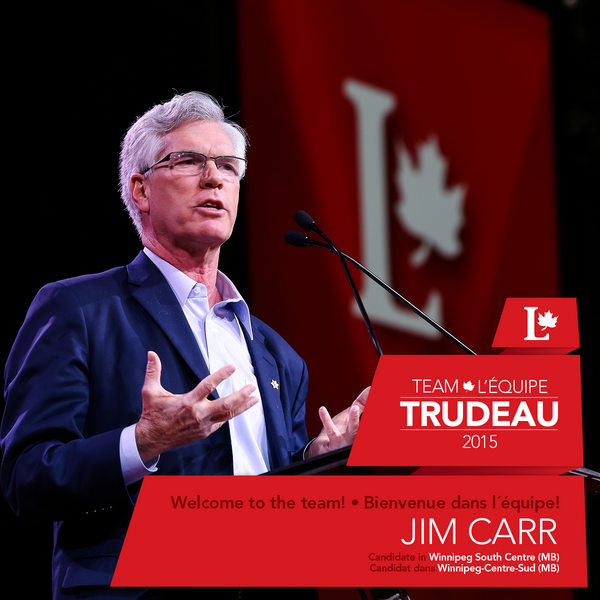 liberal_party's tweet photo. #TeamTrudeau is growing and gaining momentum with @jimcarr_wpg, new #LPC candidate in Winnipeg South Centre #cdnpoli http://t.co/4QdD0thWeg