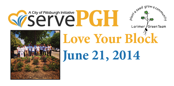 LarimerGreen's tweet photo. Our love your block work day is tomorrow! Join us at @kingsleypgh 9am to beautify Larimer #servepgh #loveyourblock http://t.co/UKlDjpmPni