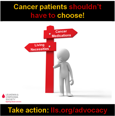BloodCancerUtd's tweet image. Patients shouldn’t choose btwn cancer medication &amp;amp; basic necessities! Take action @LLSAdvocacy bit.ly/1stwVxH