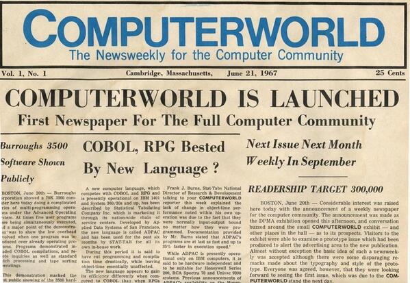 BostonGlobe's tweet image. Monday will mark the last print issue of @Computerworld, founded in Cambridge 47 years ago bit.ly/1kVDKyn