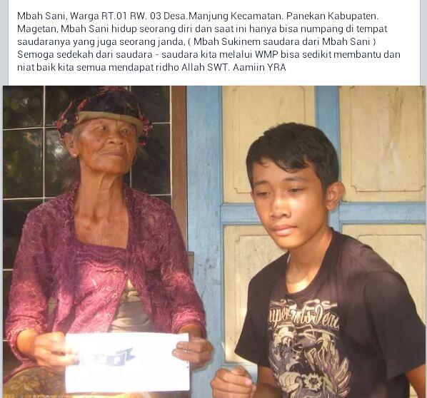 relawanwmp's tweet photo. 13. MbahSani,janda sebatangkara Ds Manjung, Panekan #Magetan #PenerimaDonasiWMP http://t.co/TcVnbqEvu4