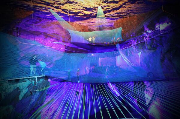 Do you love to bounce? An extraordinary network of trampolines suspended in a Welsh slate mine bit.ly/UXN9jX
