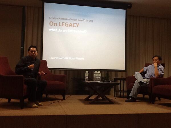 Pembicara perama adalah bapak Eko Prawoto yang akan membahas mengenai Legacy: whatdo we left behind?