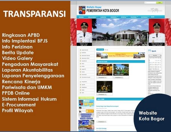 Bogor_Bisa's tweet photo. 18. Mau Tahu berapa APBD Kota? Atau bagaimana cara utk mengurus perizinan? Cukup buat website KotaBogor[dot]go[dot]td http://t.co/3YkZ7yqrx7