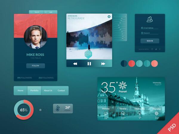 gfxnerdsdotcom's tweet image. Clean and cool web ui kit psd gfxnerds.com/psd-files/clea… #UiKit #WebUiKit #UserInterfaceKit