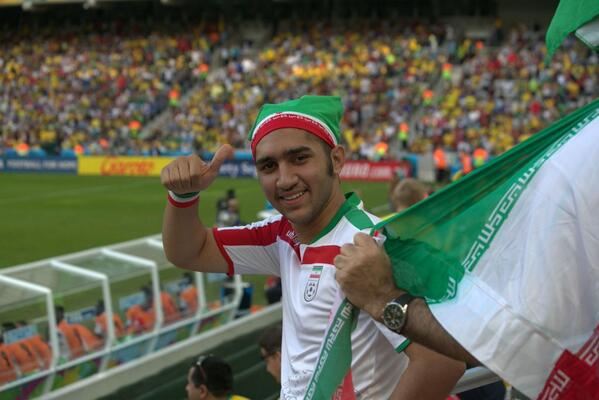 sholaanimashaun's tweet image. #Iranian fan giving thumbs up. #WorldCupdiaries #sholaanimashaun #frombrazilwithlove #WorldCup2014 #FifaWorldCup