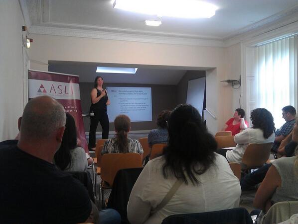 deafdirect's tweet image. Our Community Manager, Gordon Hay is at Newcastle for Deaf Interpreters and Translators conference today! #DIN2014