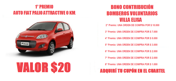bomberosvelisa's tweet photo. PARTICIPA POR UN 0 KM. Y ORDENES DE COMPRA A TAN SÓLO $20. AYÚDANOS A AYUDAR!!! AV. URQUIZA 1475 http://t.co/DBgKis8u4I