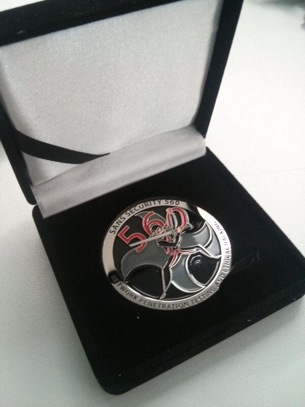 NotionalLabs's tweet photo. #sansberlin SEC560 CTF Coin...oh yes. http://t.co/SzX2Aa6Uda