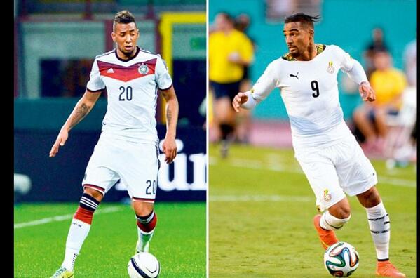 almaniahcom's tweet photo. كيفن وجيروم بواتينغ كلاهما ولدا في #برلين لأب غاني 
واليوم كيفن يلعب لغانا ضد أخوه جيروم مع #ألمانيا
#ألمانيا_غانا http://t.co/kRfHg3sxg8
