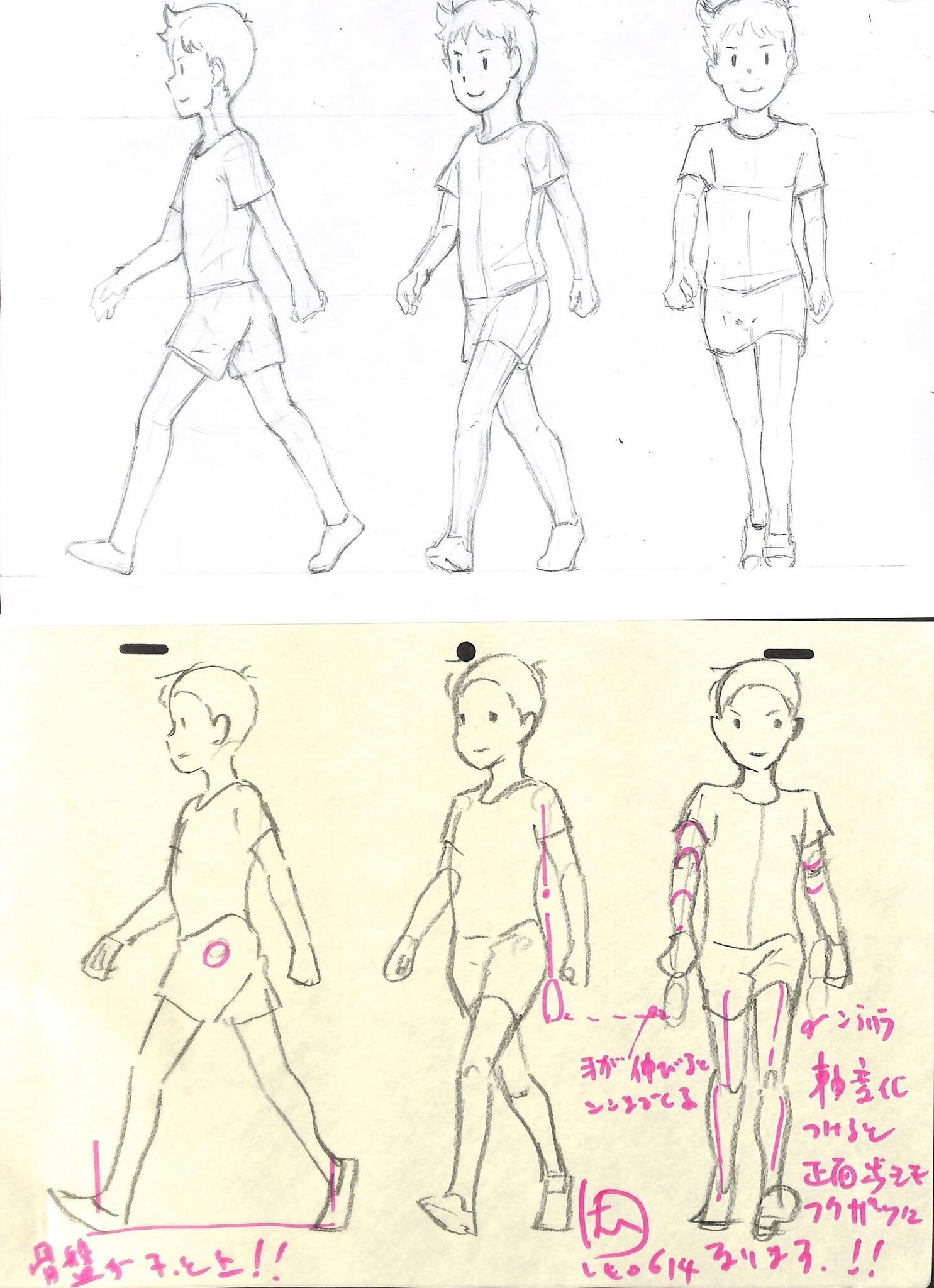 アニメ私塾 ポーズ創作 左方へ向かって歩く添削例 1 横向き歩き 重心を前に 2 斜め歩きの足が横向きに近い形になる 3 斜め 正面歩きの手足は 断面 重要 4 肩 腰がねじれの関係になる Http T Co Ot4iuijlh1 アニメ私塾 ポーズ創作 左方へ向かって歩く添削例 1 横向き歩き 重心を前に 2 斜め歩きの足が横向きに近い形になる 3 斜め 正面歩きの手足は 断面 重要 4 肩 腰がねじれの関係になる Http T Co Ot4iuijlh1