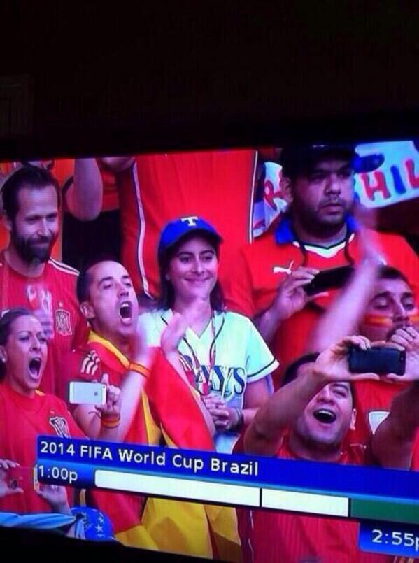 TopFBPosts's tweet photo. When you're super high and attend a World Cup game instead of a baseball game... http://t.co/mZk3cMk9ua