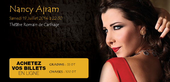 MajdAFarha's tweet photo. Attending @NancyAjram concert in Carthage?! Then join our event page on Facebook. https://t.co/i3wgDfpeaO http://t.co/pRazjVVPzN