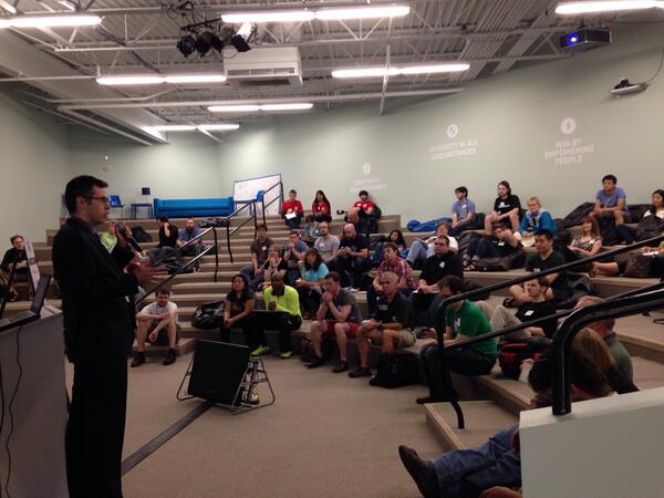 hackformn's tweet photo. Andrew Johnson providing update on Open Data Policies in MN at #HackforMN. @AndrewForMpls #OpenData #CivicTech http://t.co/WxPvlcn4SS