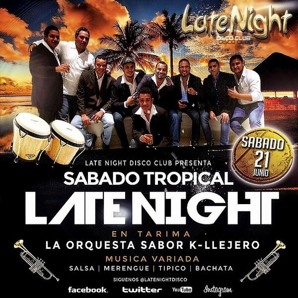 latenightdisco0's tweet photo. Hoy🙌hoy👏hoy💪Para los Amantes💏 de la Buena Salsa💪 SABADO🎊SABADO👯SABADO TROPICAL💃
 👫..SABADOS TROPICALES🎭🎺 http://t.co/adma4QZdsh