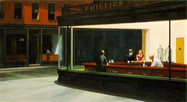 kitaelee1219's tweet photo. @EdwardHopper #nighthawks 1942 http://t.co/pYevR2IH8d