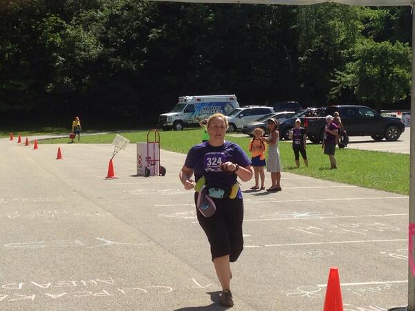 DCausemaker's tweet image. A awesome job by my wife @pattilynnc for her first half marathon trail run today. So very proud of her.