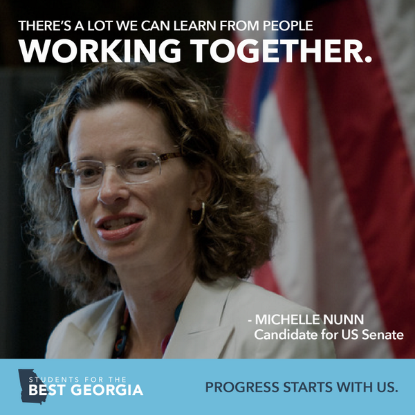 TheBestGA's tweet photo. “We don’t see enough of that in Washington (D.C.). Georgia has a lot to teach Washington.” -Michelle Nunn http://t.co/7iHYq3eZSP