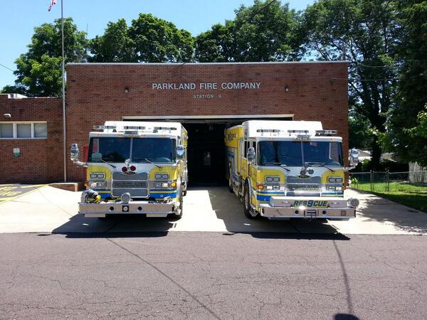 ParklandFireCo's tweet image. Engine and Rescue 9 in quarters #ArrowXT @PierceMfg
