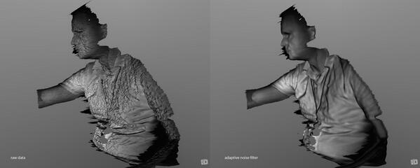 metrilus's tweet image. Applying real-time adaptive spatial noise filtering to Kinect v2 raw data. #kinectforwindows #nuicen