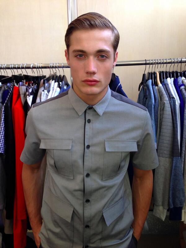 Marna_Ro's tweet photo. Judo-loving, square-jawed French model @StevenCHEVRIN behind the scenes of our #spring2015 men's shoot in LA today. http://t.co/m9437TkfOk