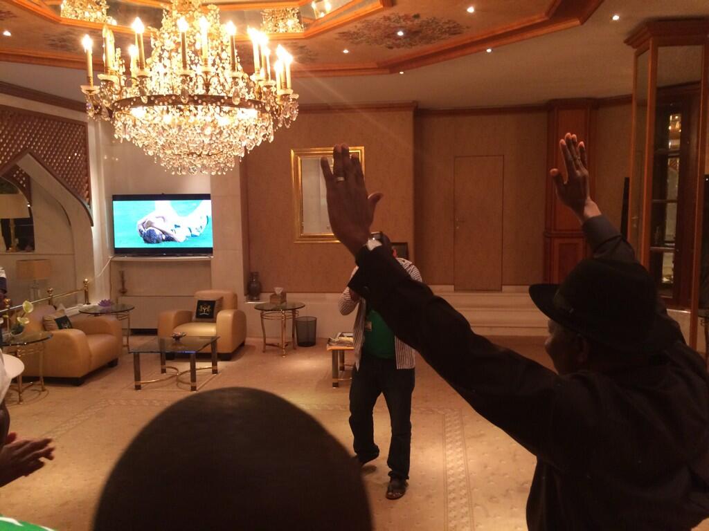 Photos of Goodluck Jonathan watching SuperEagles Match against Bosnia