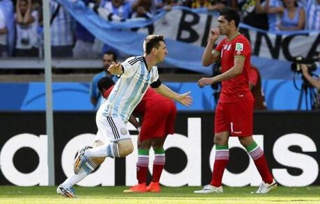 _WorldCup2O14's tweet photo. Messi magic gave #ARG 1-0 Cup win over #IRN http://t.co/RjIH7IBzYA