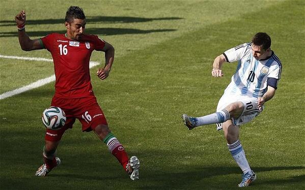 _WorldCup2O14's tweet photo. Messi magic gave #ARG 1-0 Cup win over #IRN http://t.co/RjIH7IBzYA