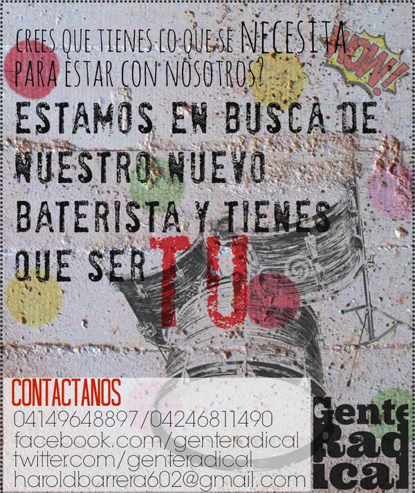 Hey! estamos buscando baterista!
