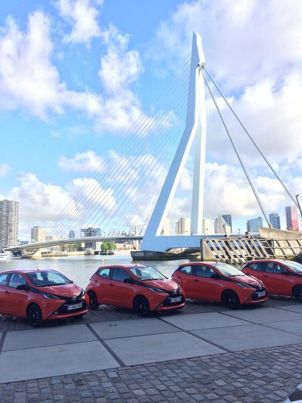 ToyotaUK's tweet photo. Good morning from Rotterdam. Ready for a #GoFunYourself kind of Sunday? #Aygo http://t.co/xp1b8unVWe