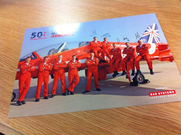 We'll pick a winner for our final signed <a href="/rafredarrows/">Red Arrows</a> picture at midday! RT this tweet for your chance to win.