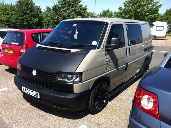 Nice custom #vwt4. Spotted in Trumpington #cambridge. Interesting sliding door set up. A beaut. <a href="/CamperSpotting/">VW Camper Spotting</a>
