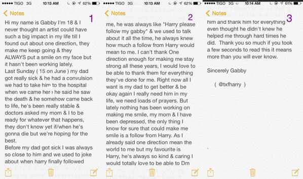 poeticlwt's tweet photo. @Harry_Styles can you read this pretty please? http://t.co/W7EkaxlrT1