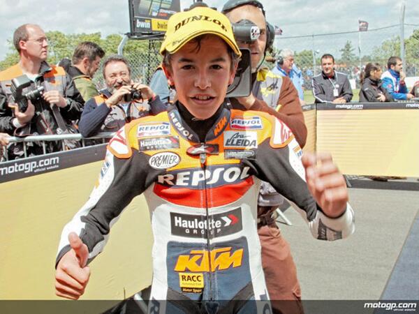bgmotogp's tweet photo. #OnThisDay in 2008 at Donington, Marc Marquez took his career-first Grand Prix podium. #125cc #MM93 http://t.co/gw9SP24zTt