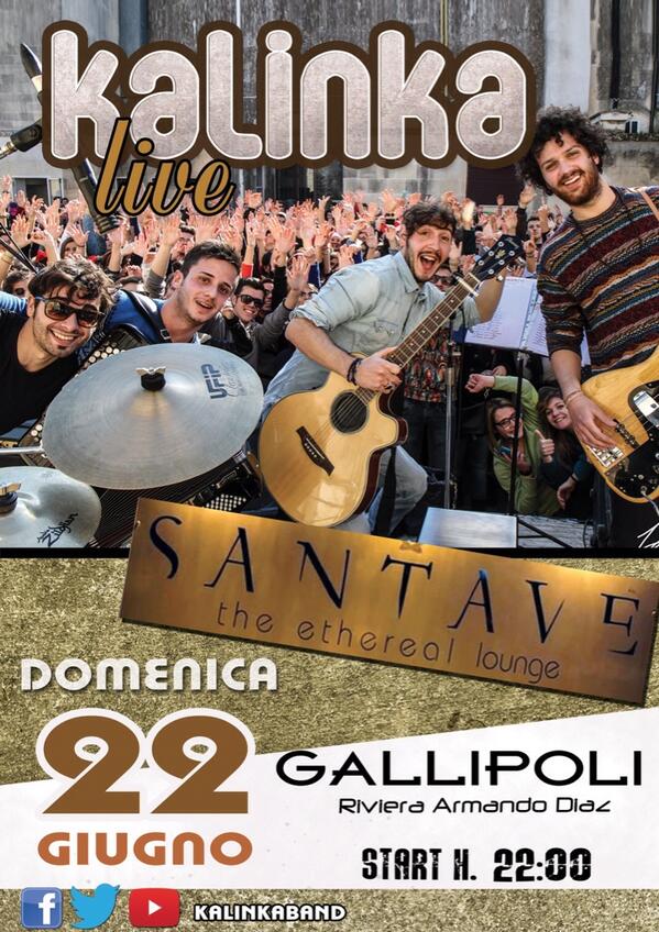 KalinkaBand's tweet photo. #today everyone to @NewSantavè #Gallipoli #Salento #music #live @KalinkaBand with @gigimarra1 #goKalinkaGo !! http://t.co/ctwo9DaqwK