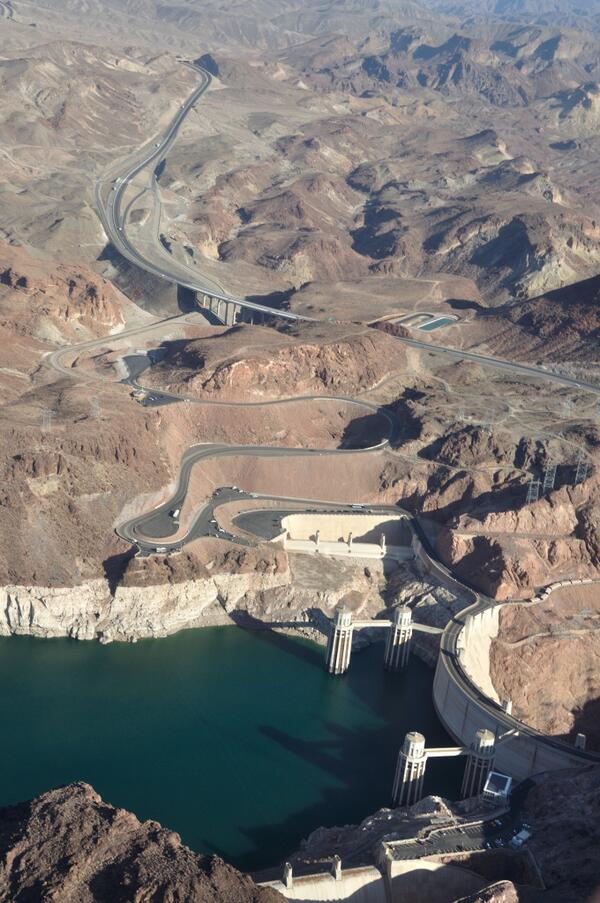 That is a dam on the lake Mead, it actually has a name, but I didn't quite catch it >.< #helicopter #loud #lasvegas
