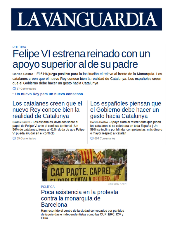 jordisalvia's tweet photo. La premsa del règim... @LaVanguardia #CapPacteCapRei http://t.co/GS6pbIGElp